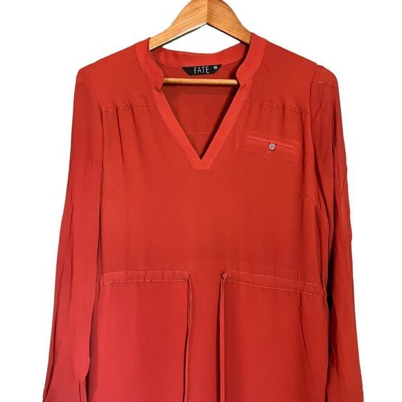 3 for $30! Fate orangey long sleeve dress. - Picture 2 of 11